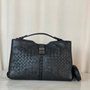Bottega Veneta Black Napoli Tote Bag W/ Strap