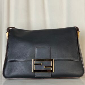 Fendi Black FF Lock Hobo Bag