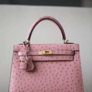 Kelly 25 Terre Ostrich Cuite(94) Gold Hardware