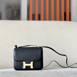 Constance 19 Ostrich Nior (89) Gold Hardware